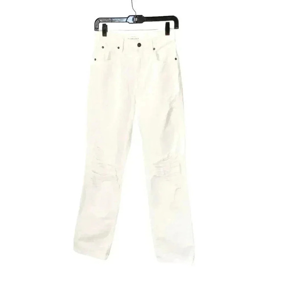 SLVRLAKE London Straight Jeans White Destroyed size 26 - Picture 2 of 12